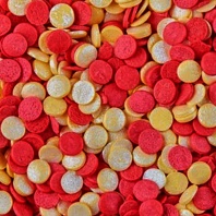 Посыпка сахарная Конфетти красно золотое, 100 гр. - купить в магазине КондитерХауз Посыпка сахарная Конфетти красно золотое, 100 гр.