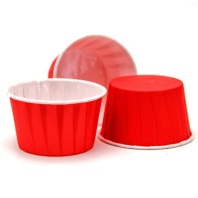 Бумажная форма Маффин красная 50х40 с ламинацией