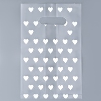 Пакет для бенто торта полиэтиленовый 25х35х16 см, Сердечки