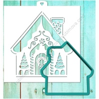 Форма для пряников c трафаретом Зимний дом