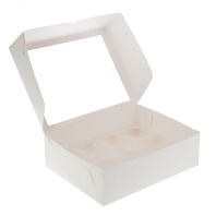 Коробка для капкейков с окном, 12 ячеек