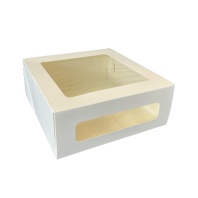 Коробка для тортов и пирожных Cake Window White 18х18х10см - купить в магазине КондитерХауз Коробка для тортов и пирожных Cake Window White 18х18х10см