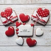 Форма для пряников Открытка с сердцами, 13см