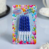 Свечи для торта С днём рождения, синий металлик, 10 шт - купить в магазине КондитерХауз Свечи для торта С днём рождения, синий металлик, 10 шт