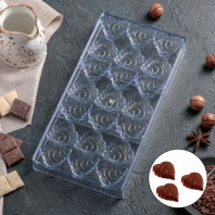 Форма для шоколада Листочки, 21 ячейка