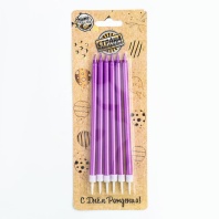 Свечи для торта Радость, Фиолетовый металлик, 6 шт