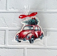 Пряник Новогодний, Машина с Ёлкой,10х9см - купить в магазине КондитерХауз Пряник Новогодний, Машина с Ёлкой,10х9см