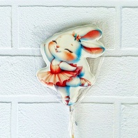 Пряник Зайка балерина на палочке, 11х9м - купить в магазине КондитерХауз Пряник Зайка балерина на палочке, 11х9м