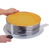 Раздвижная круглая форма с прорезями для выпечки и нарезки бисквита 160-200/80мм - купить в магазине КондитерХауз Раздвижная круглая форма с прорезями для выпечки и нарезки бисквита 160-200/80мм