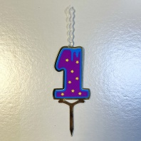 Топпер свеча Детская Цифра 1