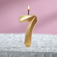 Свечи для торта Грань Цифра 7, золотой металлик, 1шт