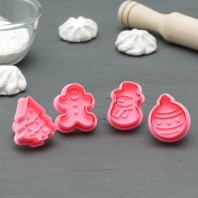 Набор плунжеров кондитерских Новый год, 4 шт