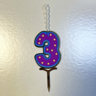 Топпер свеча Детская Цифра 3