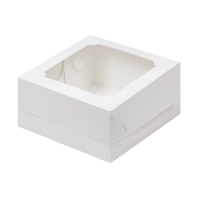 Коробка для бенто торта белая с окном 160х160х80мм - купить в магазине КондитерХауз Коробка для бенто торта белая с окном 160х160х80мм