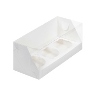 Коробка для капкейков с пластиковой крышкой 3 ячейки