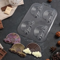 Форма для шоколада 4 Радуги - купить в магазине КондитерХауз Форма для шоколада 4 Радуги