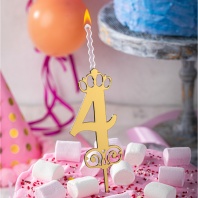 Топпер свеча Цифра 4 - купить в магазине КондитерХауз Топпер свеча Цифра 4