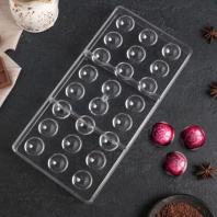 Форма для шоколада Полусфера, 24 ячейка, d-3 см - купить в магазине КондитерХауз Форма для шоколада Полусфера, 24 ячейка, d-3 см