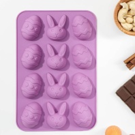 Форма для льда и кондитерских украшений Пасха, 12 ячеек