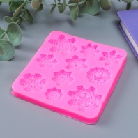 Силиконовый молд Снежинки, 10 предметов