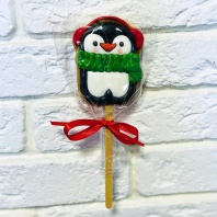 Пряник Новогодний Пингвин на палочке, 7х6см - купить в магазине КондитерХауз Пряник Новогодний Пингвин на палочке, 7х6см