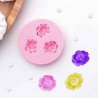 Силиконовый молд Три малых розы, 4,5 см