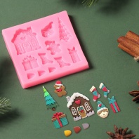 Силиконовый молд Новогодние элементы, d=7,5 см - купить в магазине КондитерХауз Силиконовый молд Новогодние элементы, d=7,5 см