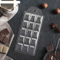 Форма для шоколада Плитка Воздушный 7 х 15 х 1 см - купить в магазине КондитерХауз Форма для шоколада Плитка Воздушный 7 х 15 х 1 см