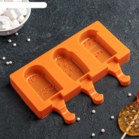 Форма для леденцов и мороженого Эскимо со сладостями, 3 ячейки