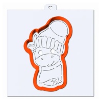 Форма для пряников c трафаретом Коровка в шапочке