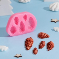 Силиконовый молд Шишки, 10,2×7×1,6 см