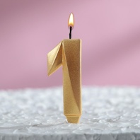 Свечи для торта Грань Цифра 1, золотой металлик, 1шт - купить в магазине КондитерХауз Свечи для торта Грань Цифра 1, золотой металлик, 1шт