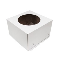 Коробка для торта standard window white 30x30x19см - купить в магазине КондитерХауз Коробка для торта standard window white 30x30x19см