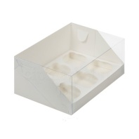 Коробка для капкейков с пластиковой крышкой 6 ячейки - купить в магазине КондитерХауз Коробка для капкейков с пластиковой крышкой 6 ячейки