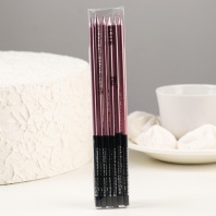 Свечи в торт "Праздник", 6 шт, 14,5 см, розовый с чёрным - купить в магазине КондитерХауз Свечи в торт "Праздник", 6 шт, 14,5 см, розовый с чёрным