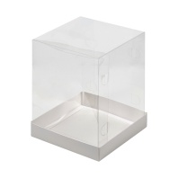 Коробка для торта и кулича с прозрачным куполом 15х15х20см