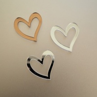 Топпер для Бенто торта, Сердечко,зеркальный, золото