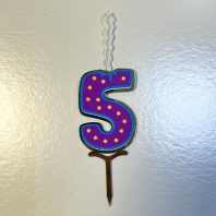 Топпер свеча Детская Цифра 5 - купить в магазине КондитерХауз Топпер свеча Детская Цифра 5
