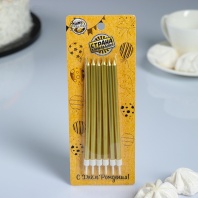 Свечи для торта Радость, золотой металлик, 6 шт - купить в магазине КондитерХауз Свечи для торта Радость, золотой металлик, 6 шт