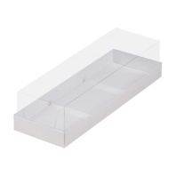 Коробка под муссовые пирожные с пластиковой крышкой, 3 ячейки