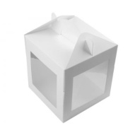 Коробка для куличей 16х16х18см, ForGenika JUMPL II Window White - купить в магазине КондитерХауз Коробка для куличей 16х16х18см, ForGenika JUMPL II Window White
