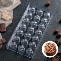 Форма для шоколада Роза, 21 ячейка