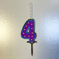 Топпер свеча Детская Цифра 4 - купить в магазине КондитерХауз Топпер свеча Детская Цифра 4