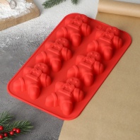 Форма силиконовая Новый год, Имбирный пряник», 6 ячеек