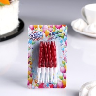 Свечи для торта С днём рождения, красный металлик, 10 шт - купить в магазине КондитерХауз Свечи для торта С днём рождения, красный металлик, 10 шт