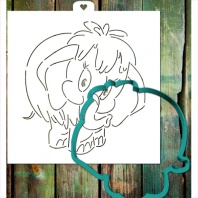 Форма для пряников с трафаретом Мамонтенок, 12.1 х 13 см