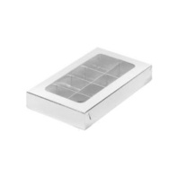 Коробка для конфет с вклеенным окном, 8 ячеек Серебро - купить в магазине КондитерХауз Коробка для конфет с вклеенным окном, 8 ячеек Серебро