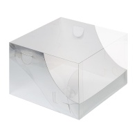 Коробка под торт с прозрачной крышкой 205х205х140мм, Серебро - купить в магазине КондитерХауз Коробка под торт с прозрачной крышкой 205х205х140мм, Серебро