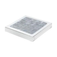 Коробка для конфет с вклеенным окном, 16 ячеек Серебро - купить в магазине КондитерХауз Коробка для конфет с вклеенным окном, 16 ячеек Серебро