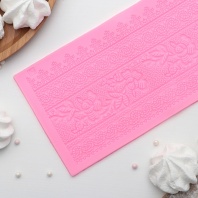 Коврик для айсинга Ажурные цветы 35х11см - купить в магазине КондитерХауз Коврик для айсинга Ажурные цветы 35х11см